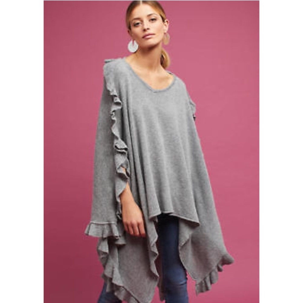 Anthropologie Ruffle Sweater